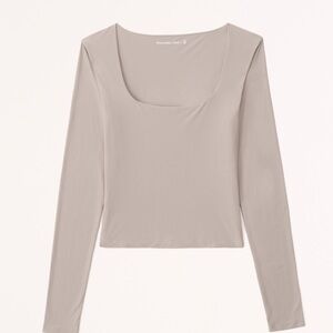 Abercrombie & Fitch Beige Long Sleeve Top